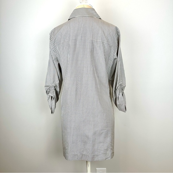 Worth New York 3/4 Length Sleeve Button Down Silk Dress with Drop Waist - Picture 2 of 9